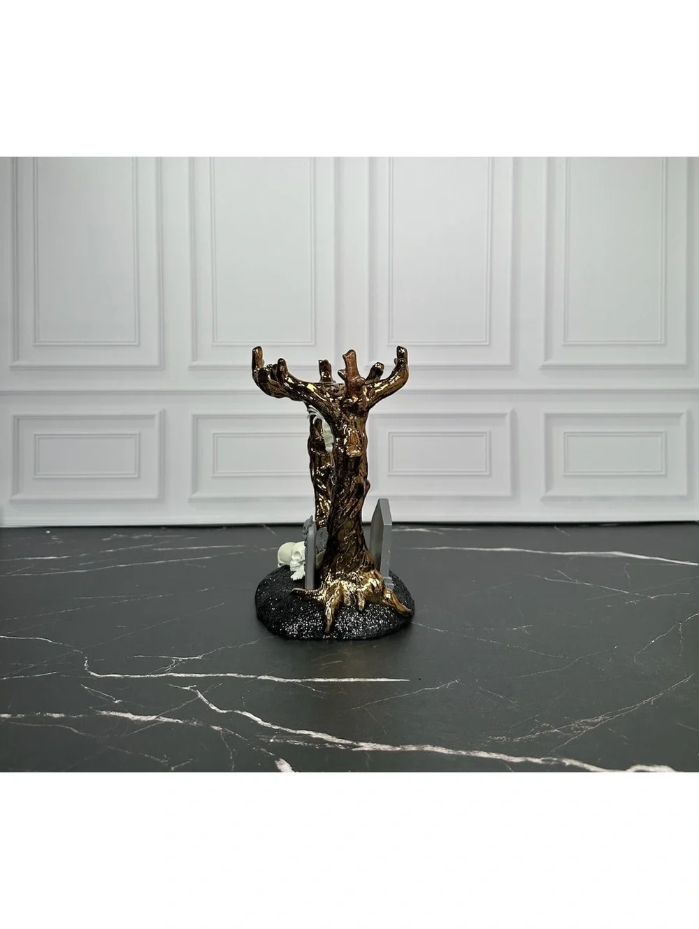 Bath & Body Works Halloween Skeleton Graveyard Decoration 3 Wick Candle Holder